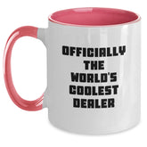 Funny Gifts from Friends for Dealer Enthusiasts - Officially The World's Coolest Dealer Two Tone Coffee Mugs, Perfect for Men, Women, Coworkers, Family - Christmas Unique Gifts - Main